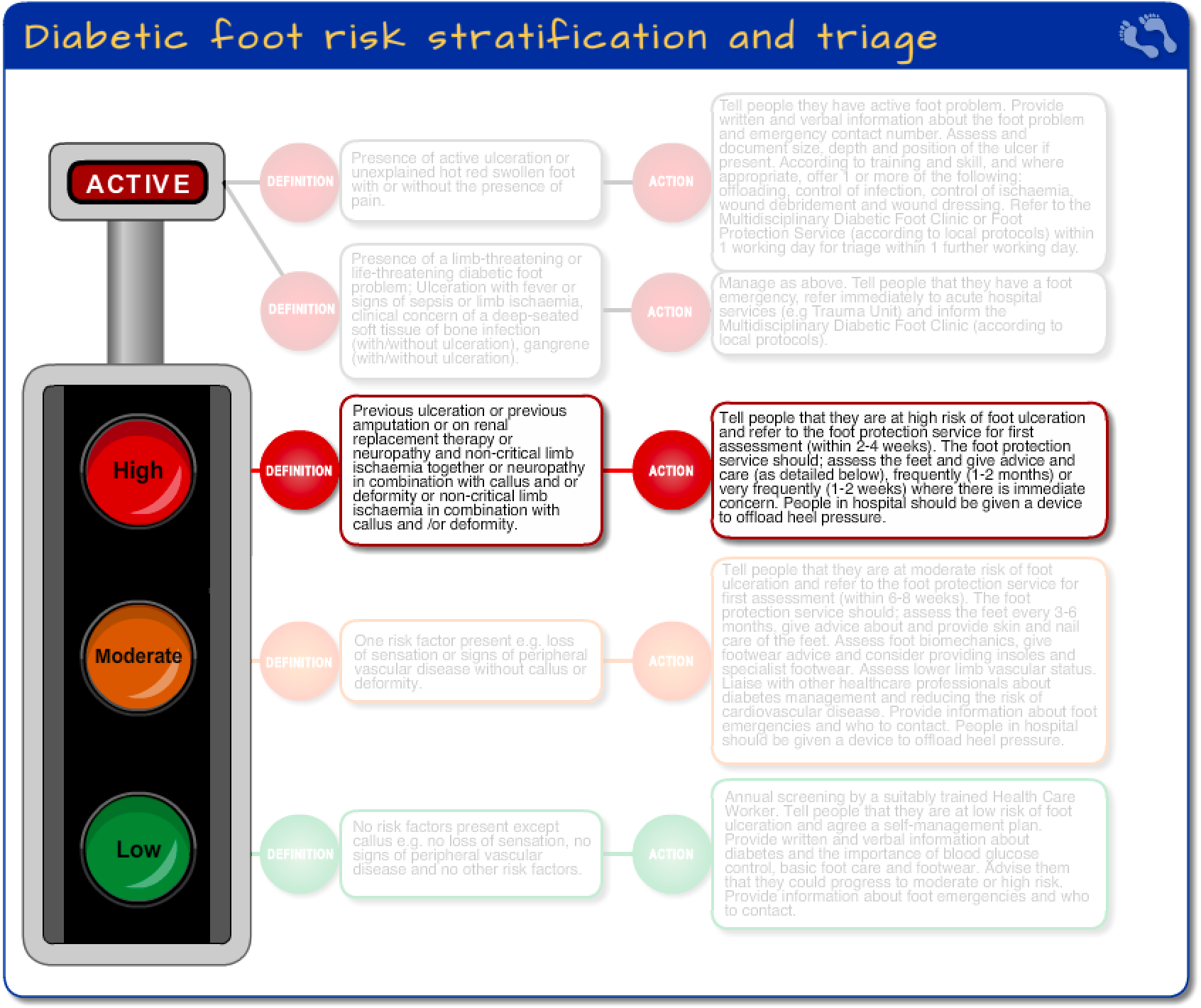Diabetic foot risk stratification and triage - high risk