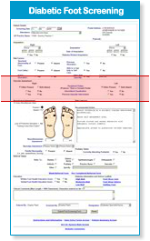 Diabetic foot screening form - vascular screening